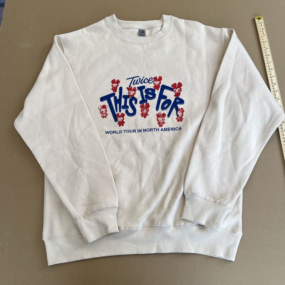 TWICE This Is For North America Crewneck Sweatshirt Tan/Beige XL